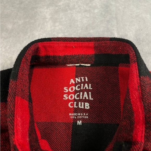 2016 Anti Social Social Club Flannel Shirt M Size - Picture 4 of 4